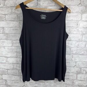Chico's Ultimate Tee Classic Black Cami Tank Top Womens 2 US Large Rayon Stretch